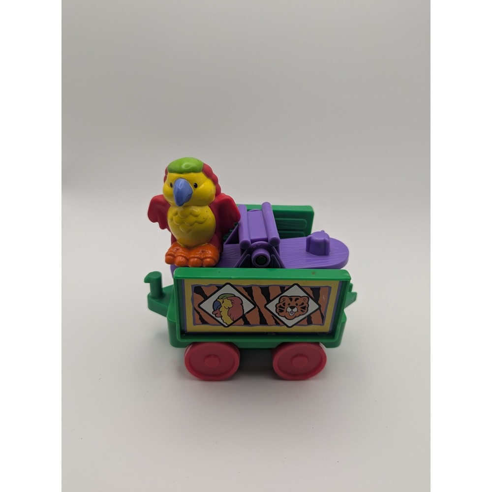 Fisher Price‎ Little People Zoo Train Car Green Purple & Parrot 2001 Replacement